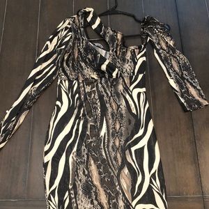 Zebra and snake print mini dress size small